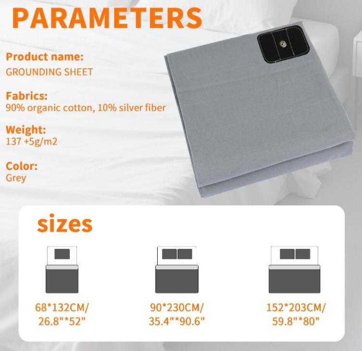 Заземяваща Aнтистатична Надматрачна Подложка Легло 10% Сребърни Нишки