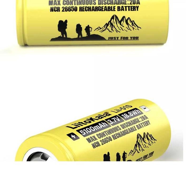 2XLiitokala Lii51S 26650 20A 5100mAH, Lii-35S 18650 battery 3.7V 3500m