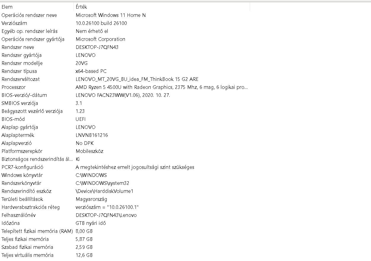 Laptop Lenovo ThinkBook 15 G2 ARE
