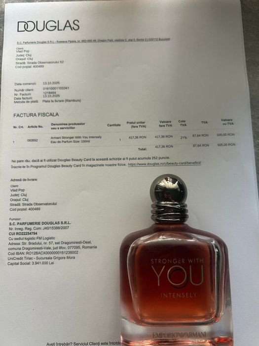 Vand armani Stronger with you intensely