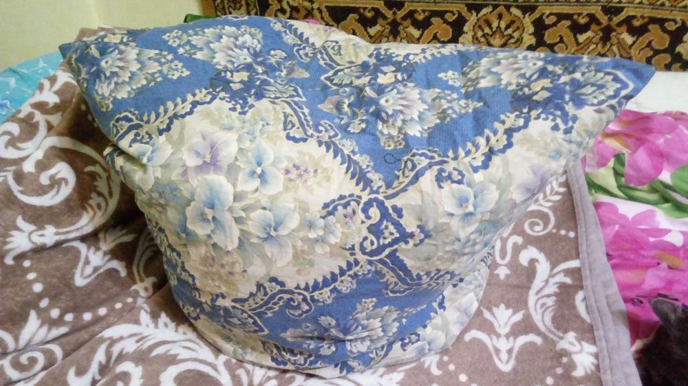 Подушки - пуховая и на синтепоне.