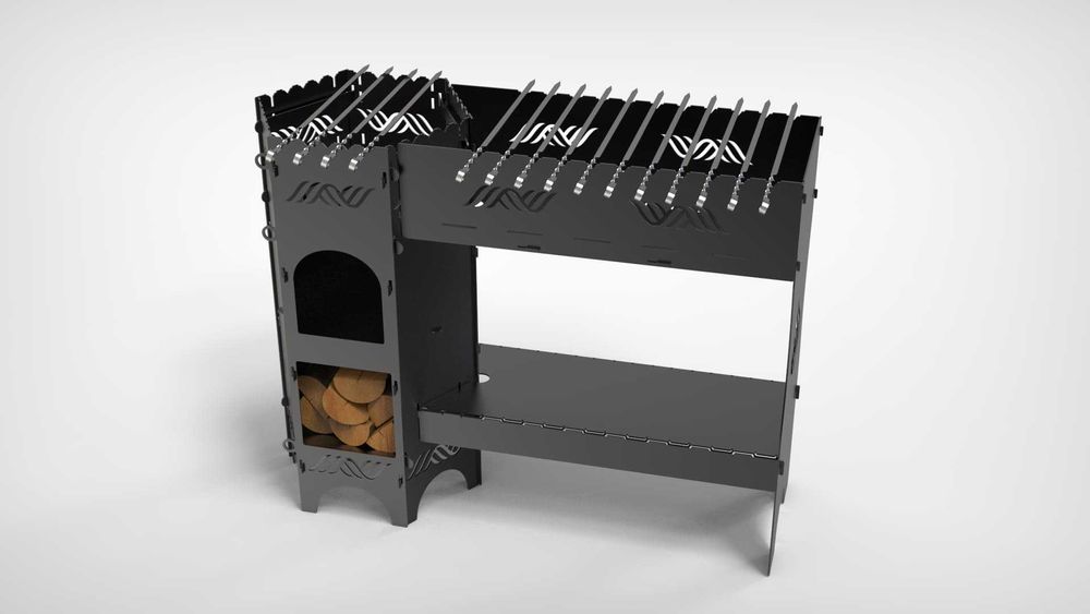 Gratar de grădină 3 în 1: ceaun, plită și grill– producător