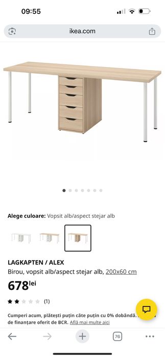 Birou Ikea LAGKAPTEN + sertar ALEX