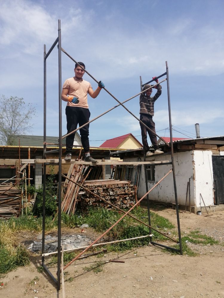 Фасадные леса в аренду с трапами, без залога, доступно