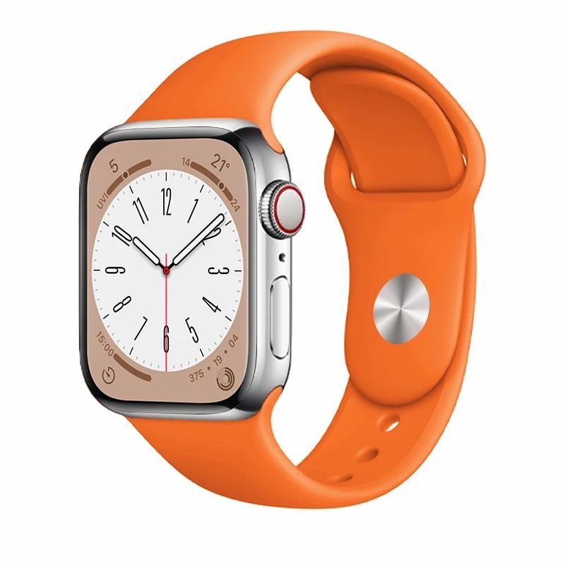 Brățară Apple Watch silicon. Portocaliu. Măsură adult M-L 38 40 41 mm