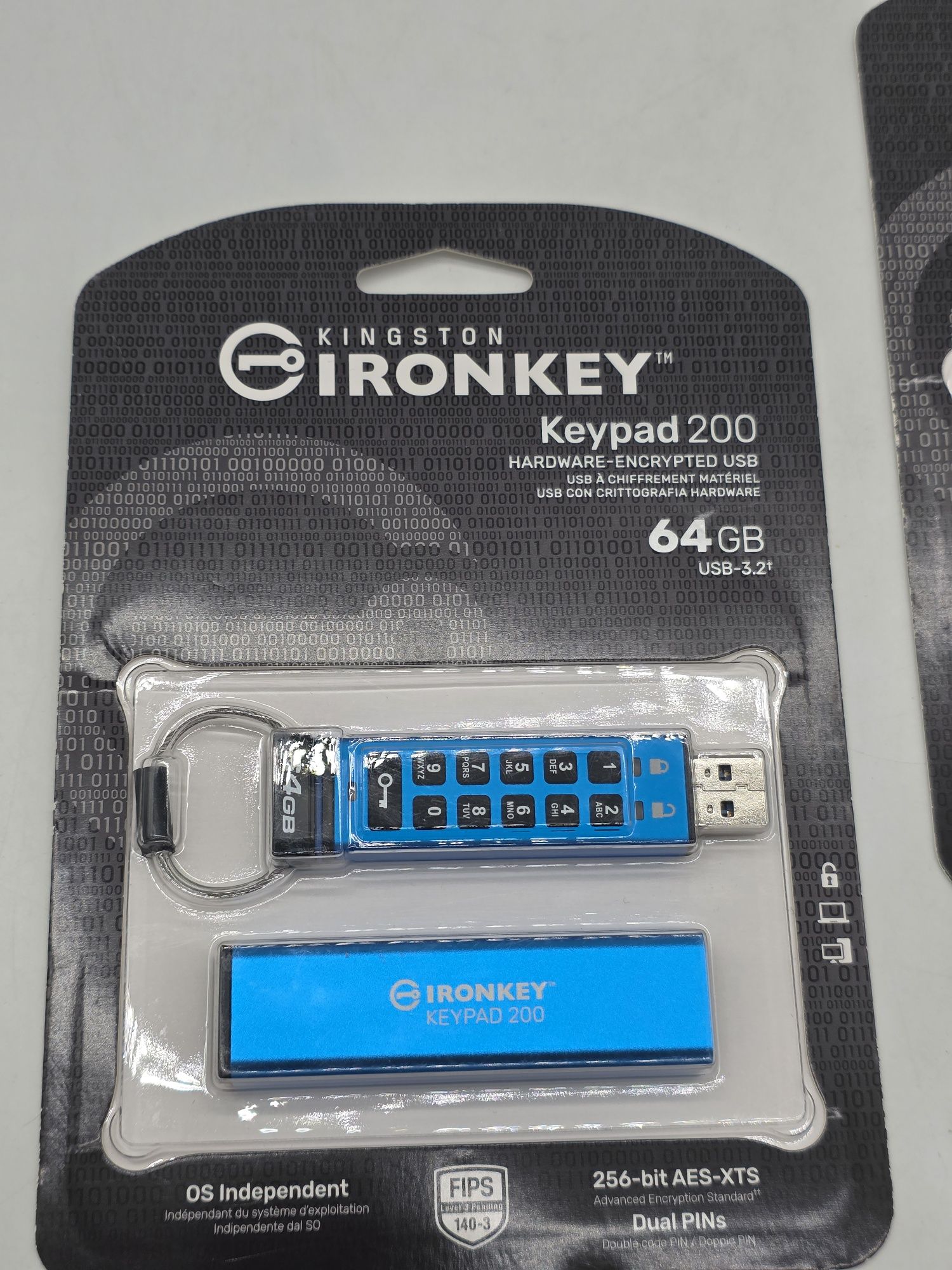 Memorie USB Kingston 64GB IronKey Keypad 200, FIPS 140-3 Lvl 3 (Pendin