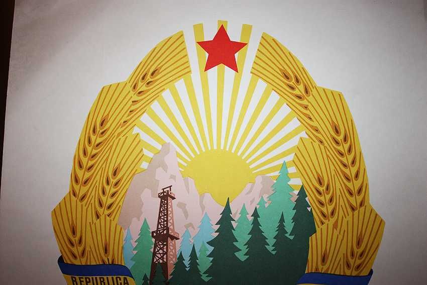 Afis stema RSR - Republica Socialista Romania 1965-1989 (original)