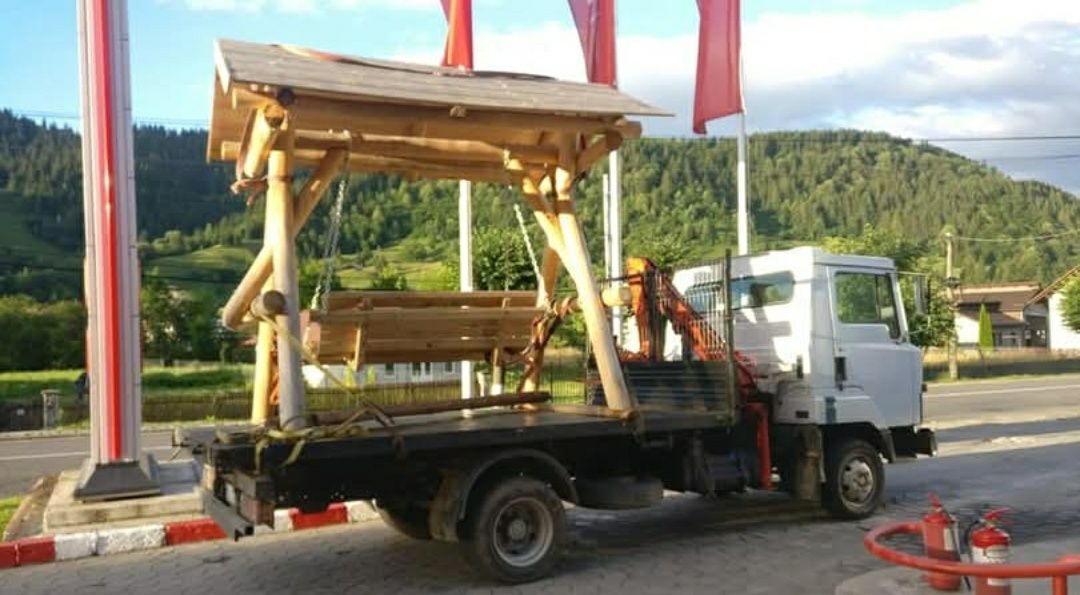 Excavator și camioneta cu macara de inchiriat