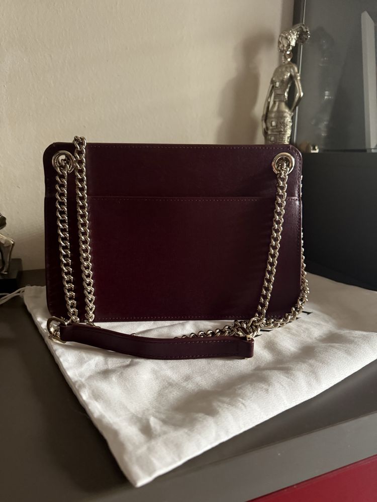 Дамска чанта Furla Bella Crossbody цвят бордо