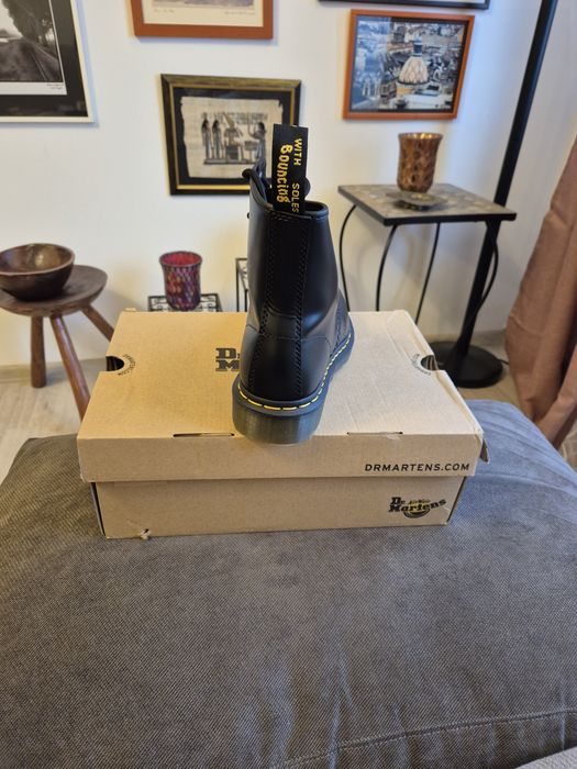 Ghete femei Dr Martens piele neagra mata