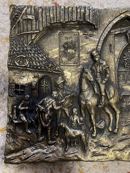 Tablou metaloplastie, basorelief foita alama argintata imagine 1641