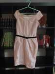Rochie de dama roz cu fundita