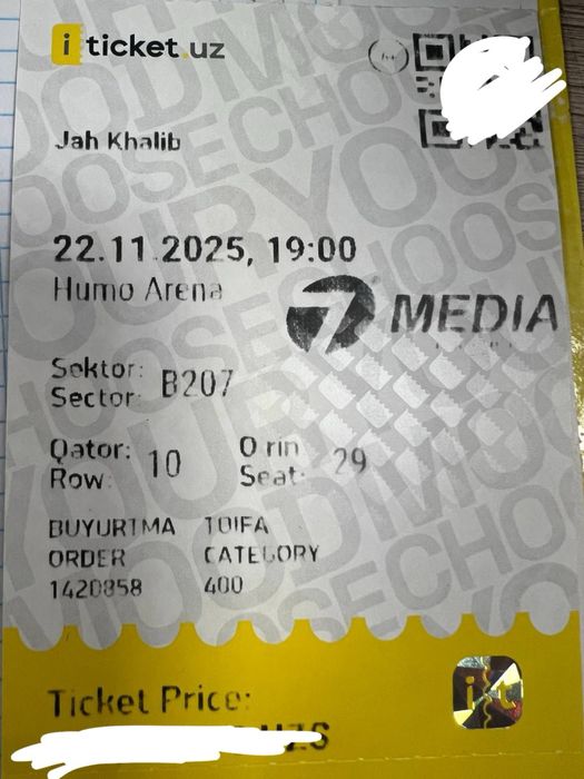 Билет на концерт Jah Khalib