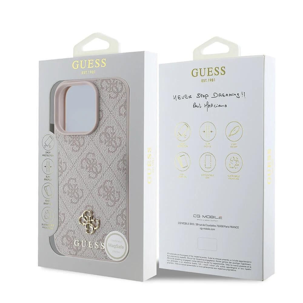 Guess hardcase 4g classic magsafe кейс за iphone 16 pro max – розов