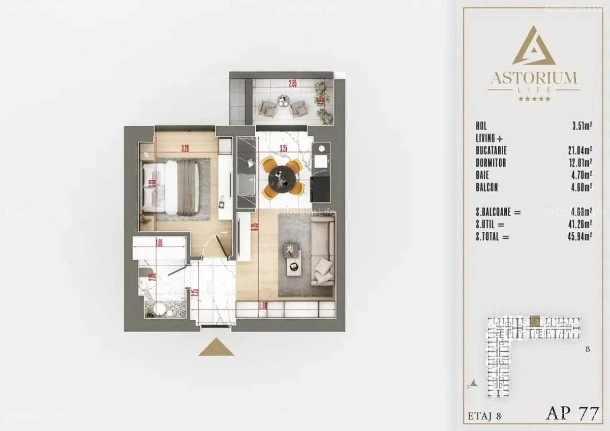 Studio Premium în Ansamblu Rezidențial Nou Finisaje de Lux Comision 0%