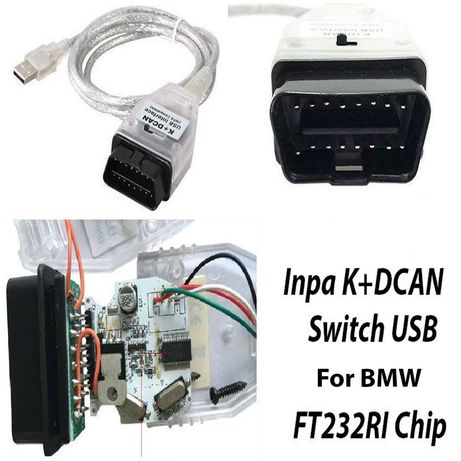 Tester BMW INPA FT232RL +Switch OBD II OBD I Interfata diagnoza K+DCAN