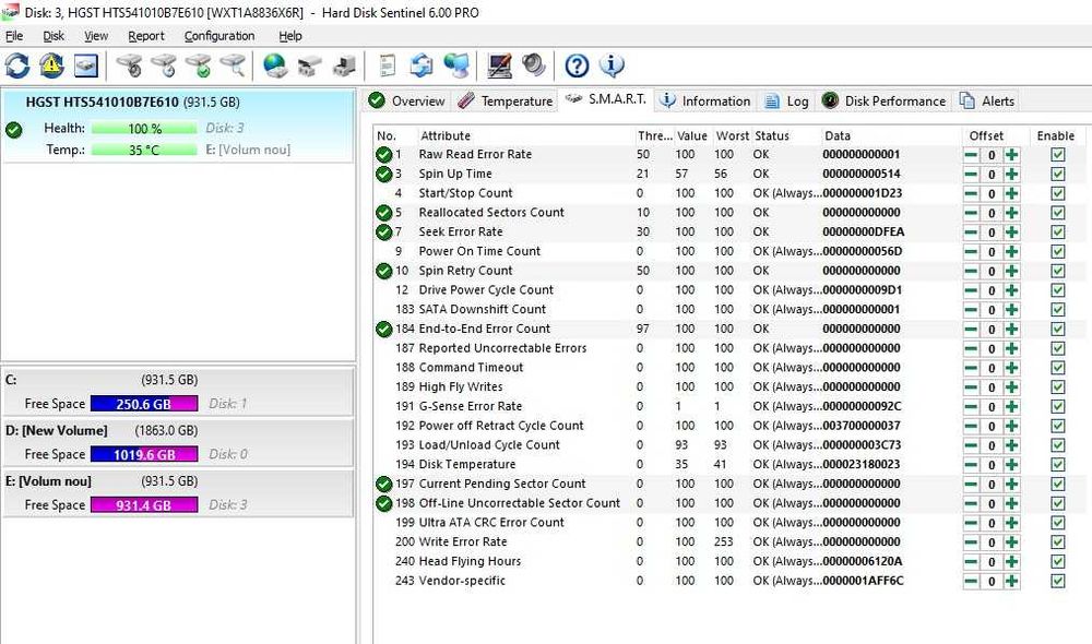 Hard disk laptop HGST 1TB SATA III 6GB/S 2.5" 7MM slim HTS541010B7E610