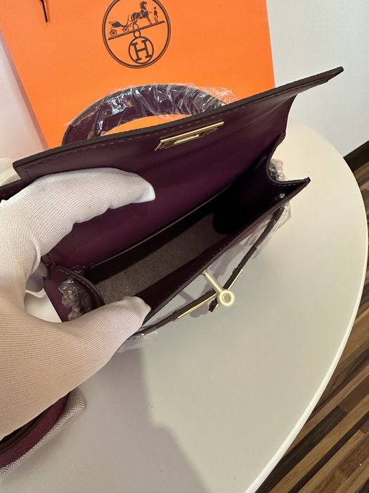 Geanta dama hermes kelly 19cm mov cadou c:69