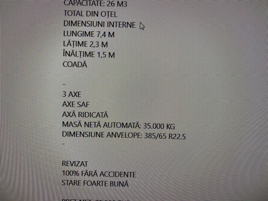 Vând  semiremorcă basculabila Schimtz