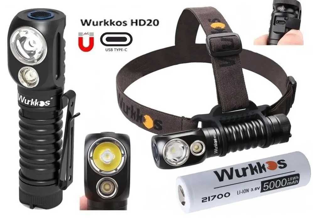 Lanterna frontala LED WURKKOS HD20 2000 lumeni