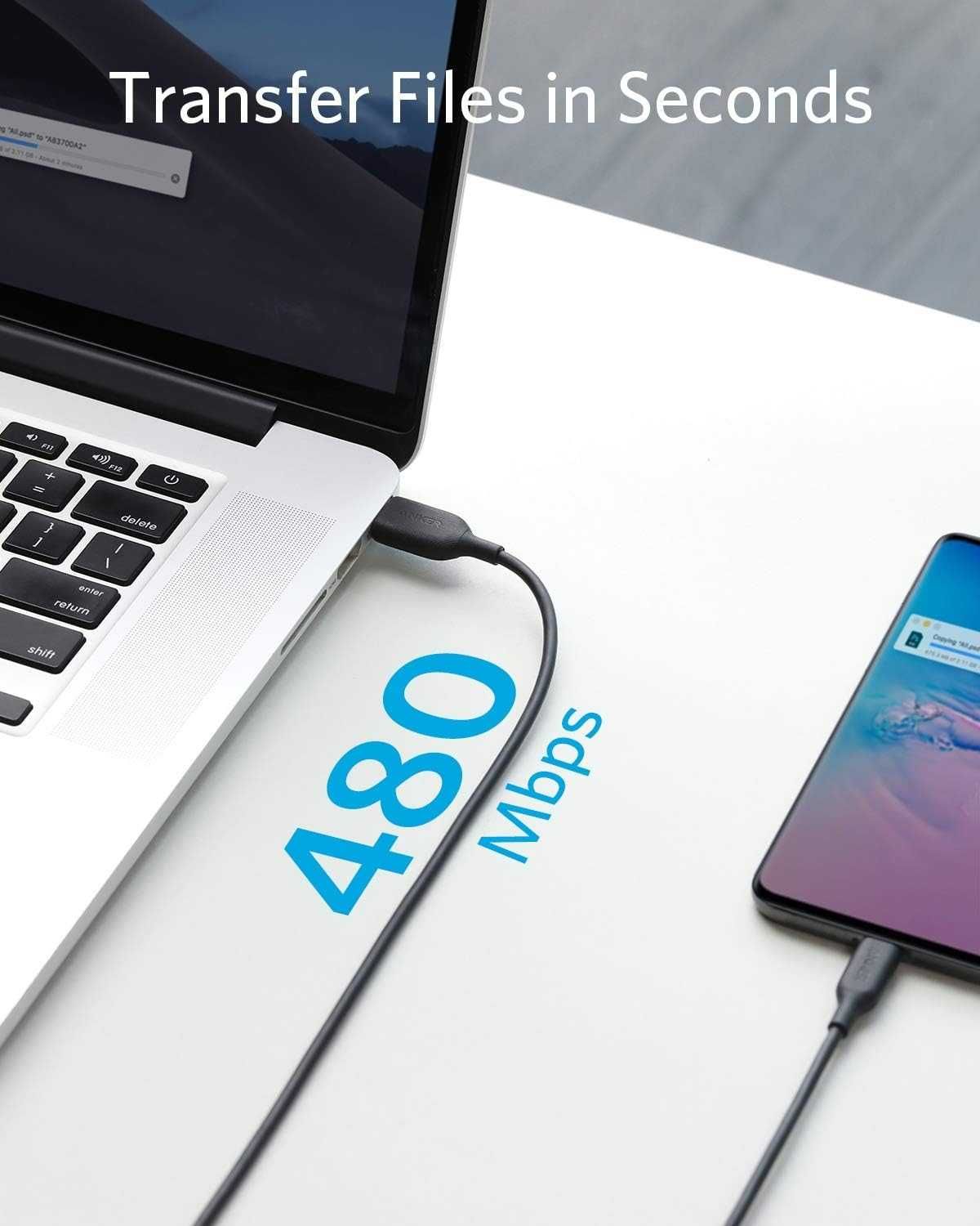 Anker PowerLine III USB-C към USB-C кабел, 0,9m