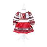 Costum popular,alb-rosu,3 piese, bluză ,fustă ,brâu!
