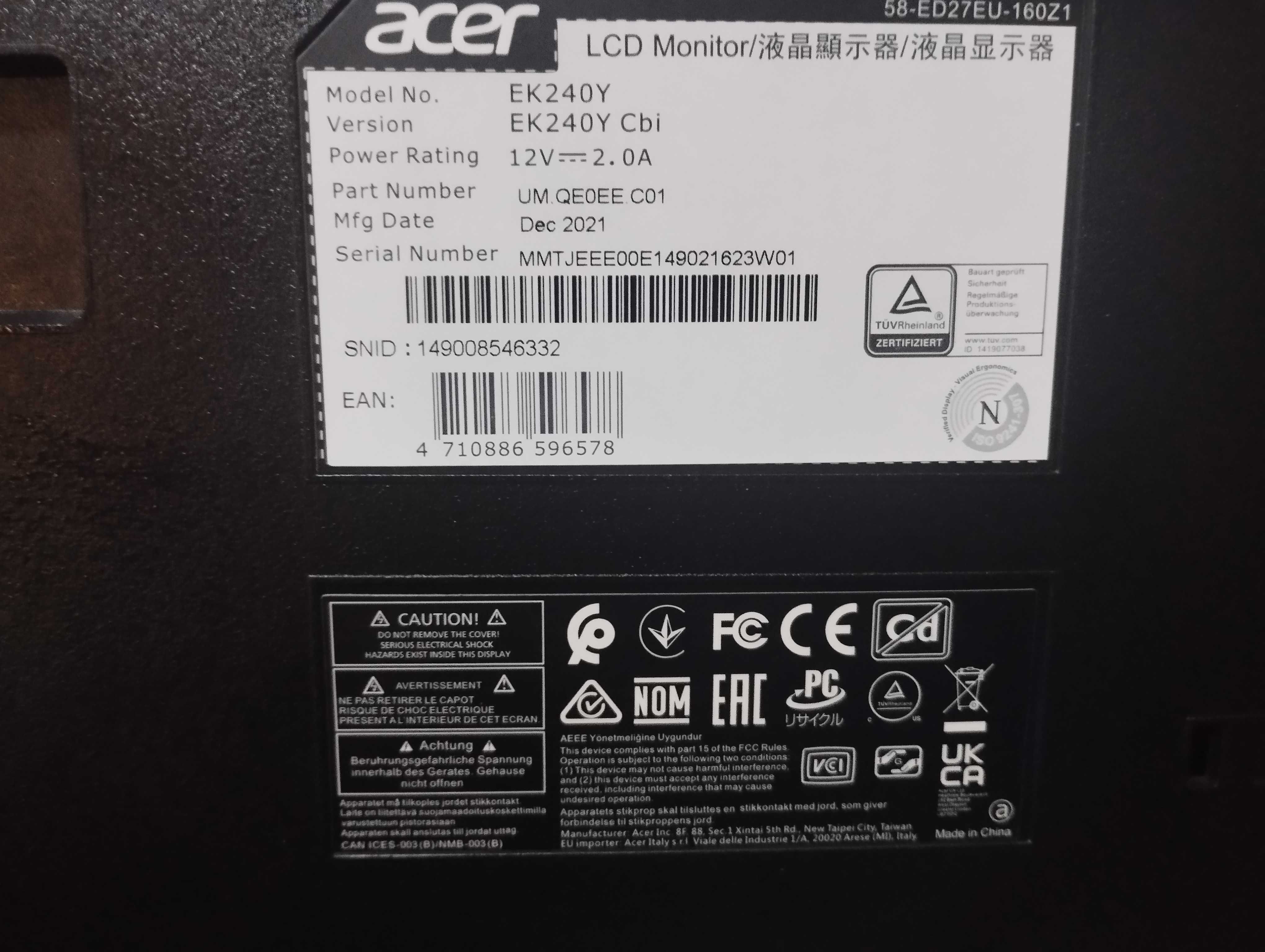 Монитор Acer EK240YCbi