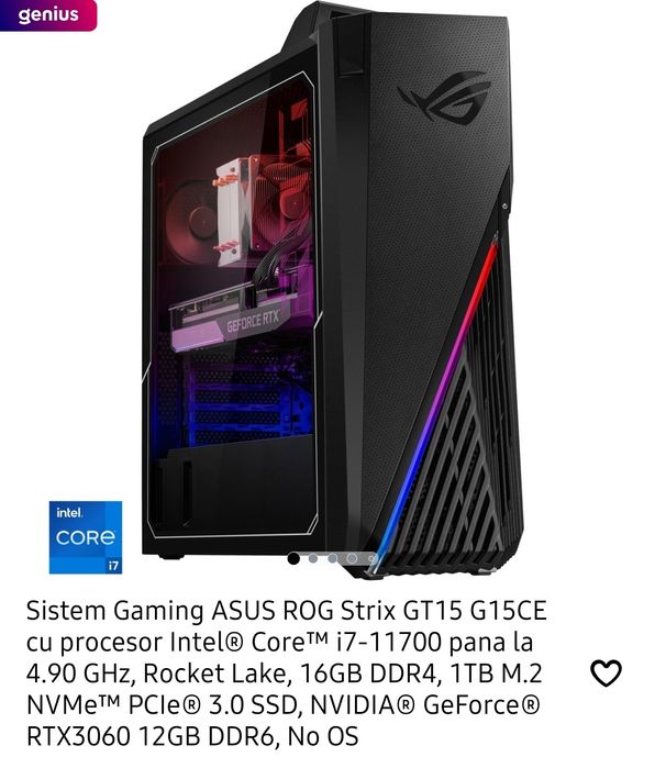 Unitate Pc si monitor gaming