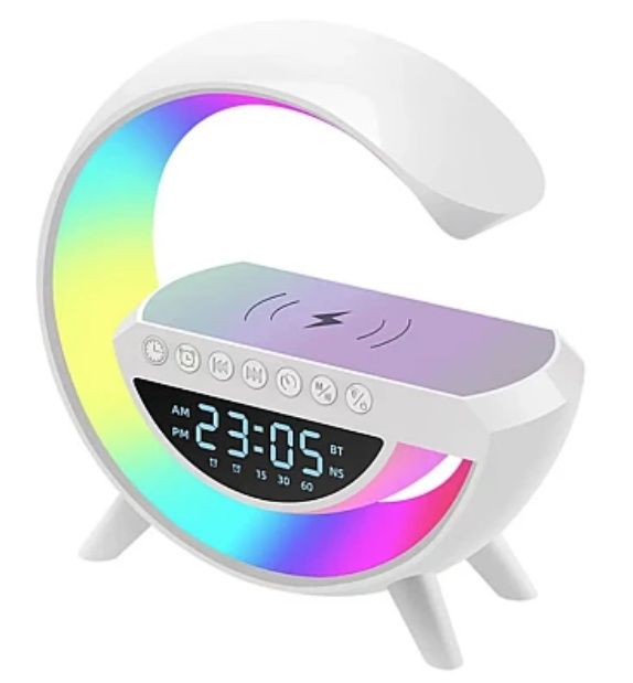 Ceas cu încărcare wireless , boxa bluetooth și lampa led
