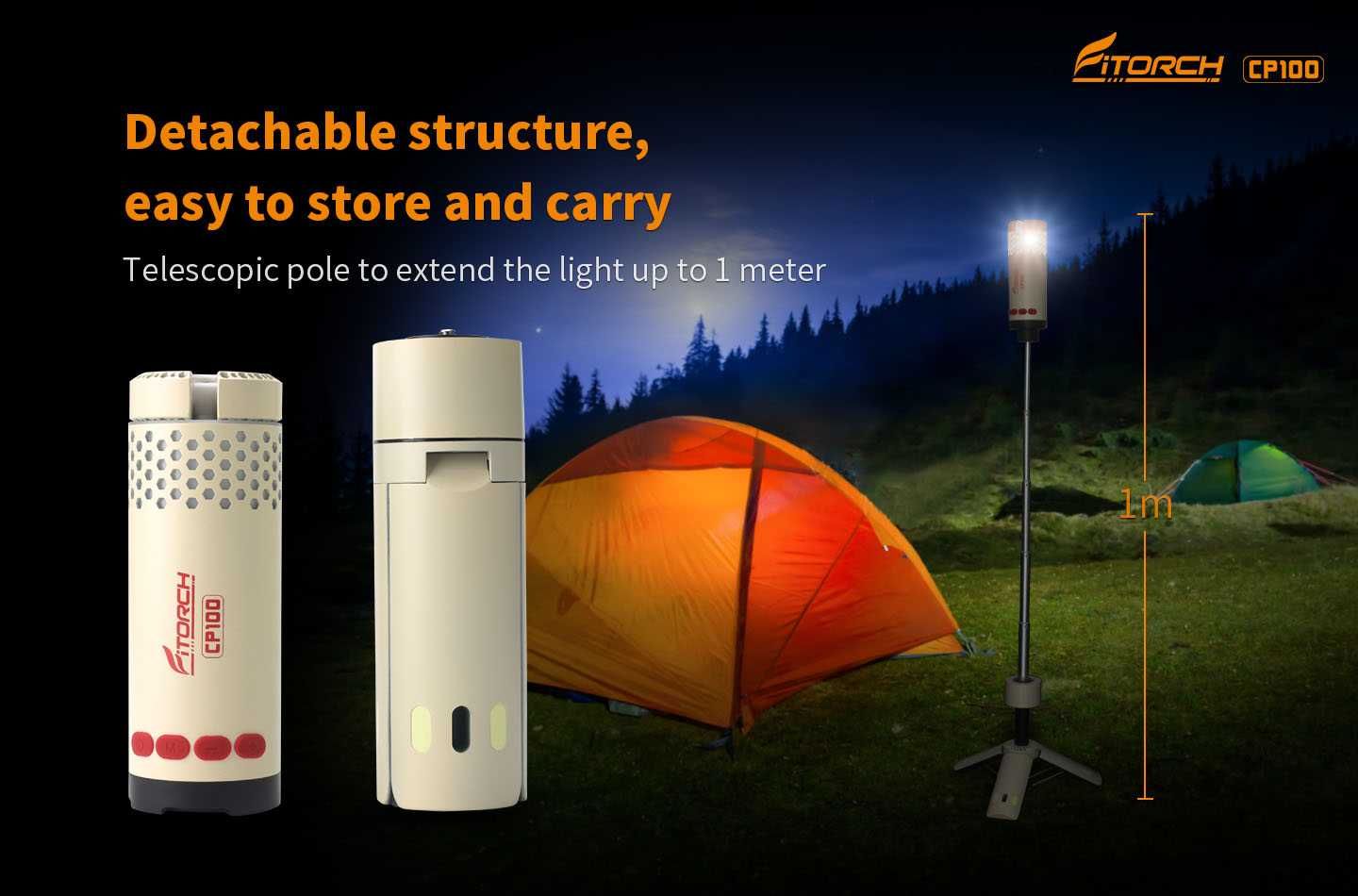 Lanternă Felinar de camping telescopic reîncărcabil Fitorch CP100