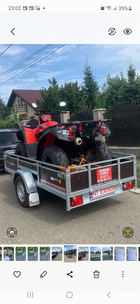 Închiriez/Închiriere remorca 750kg,ATW ,CAT.B, 40lei/24 ore,Tatarasi