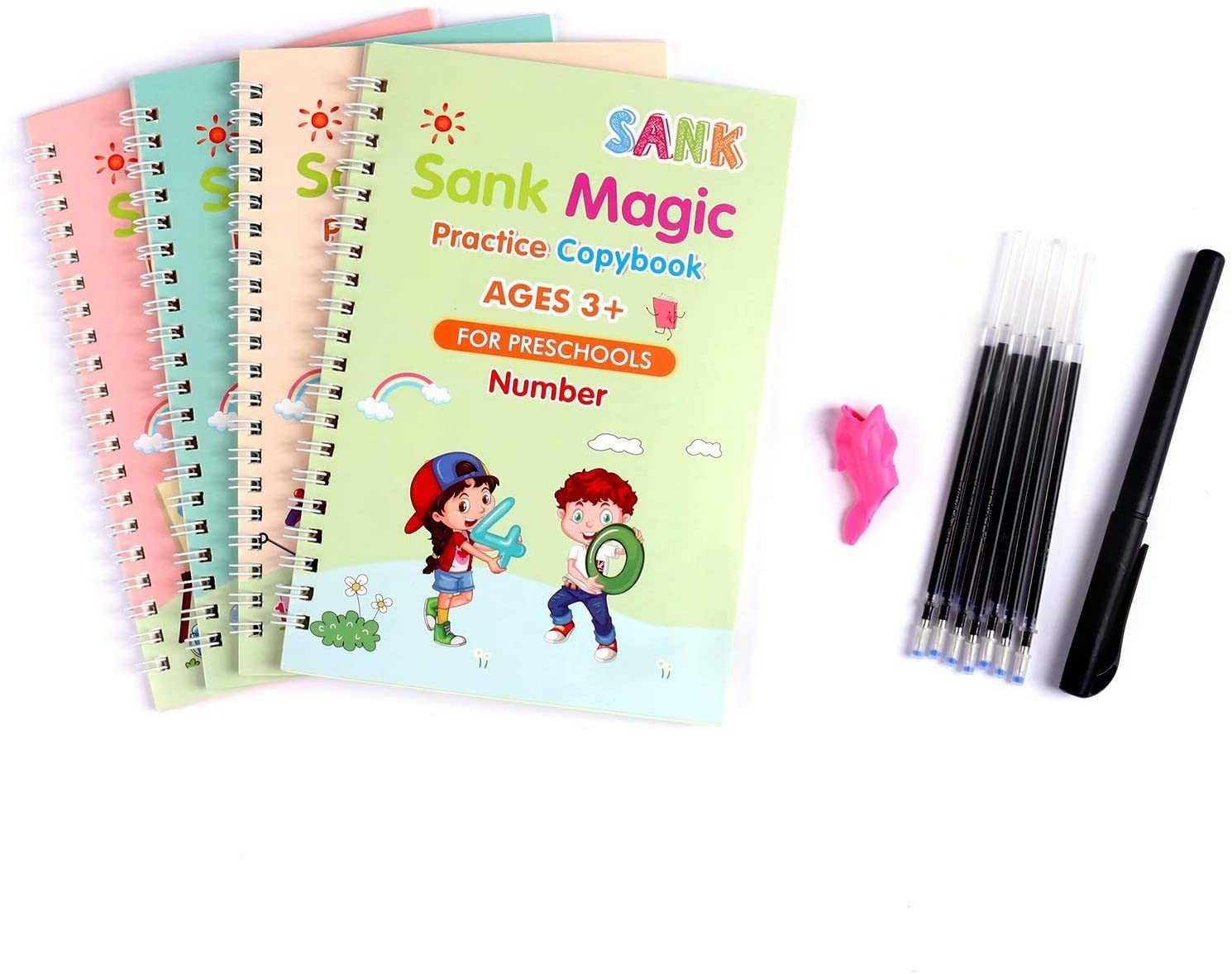 Caiete de caligrafie si exercitii Sank Magic Copybook Workbook KidBook