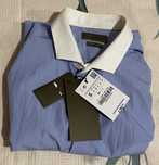 Camasa Zara slim albastra marime S costum eleganta guler alb noua