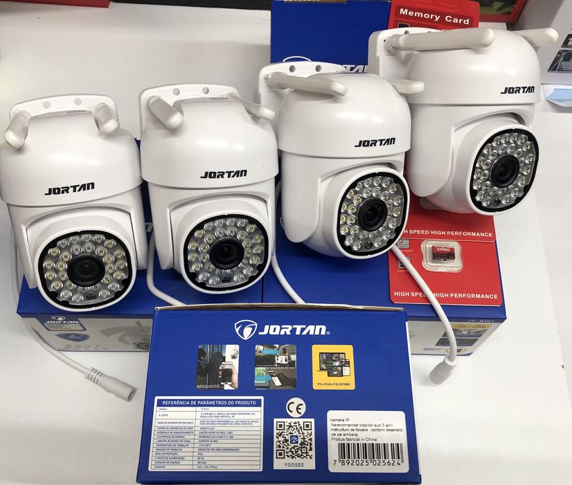 4x Camera Smart AI Color Video Supraveghere 2k 28Led Long IR Sd-64Gb