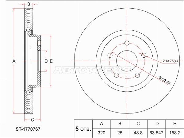 Диск тормозной Ford Focus