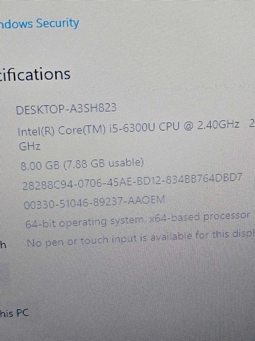 Laptop Dell Latitude 5480 "13 inch I5-6300u 8gb ddr SSD 8ore baterie