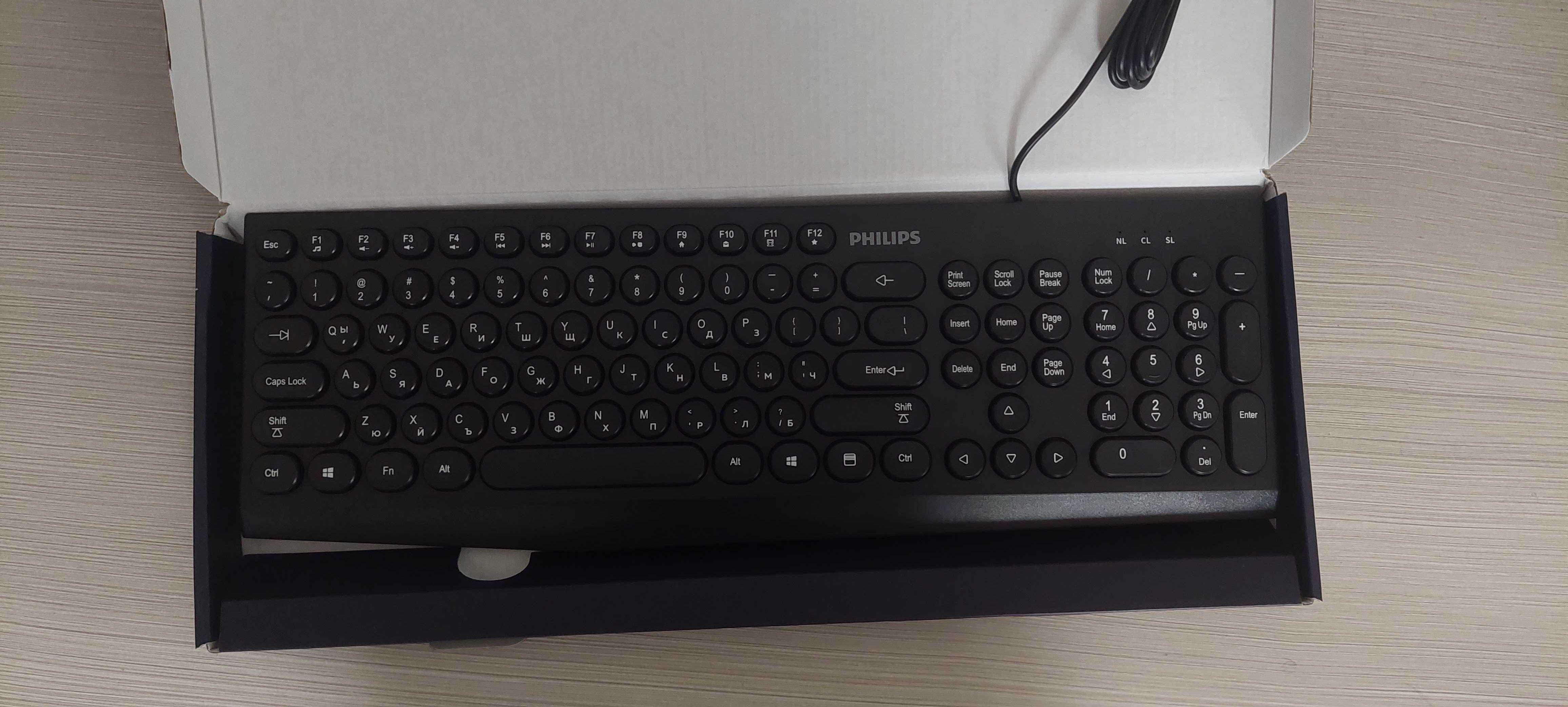 Клавиатура Philips К313, водоустойчива, черна, USB