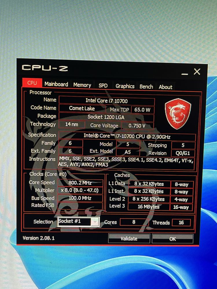 Kit PC Gaming i7 10700+cooler SE207-XT, MSI Z490-A PRO, 32GB RAM, M2