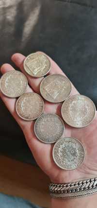 Monezi 50 francs și 10 francs argint
