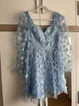 Rochie albastra cu flori