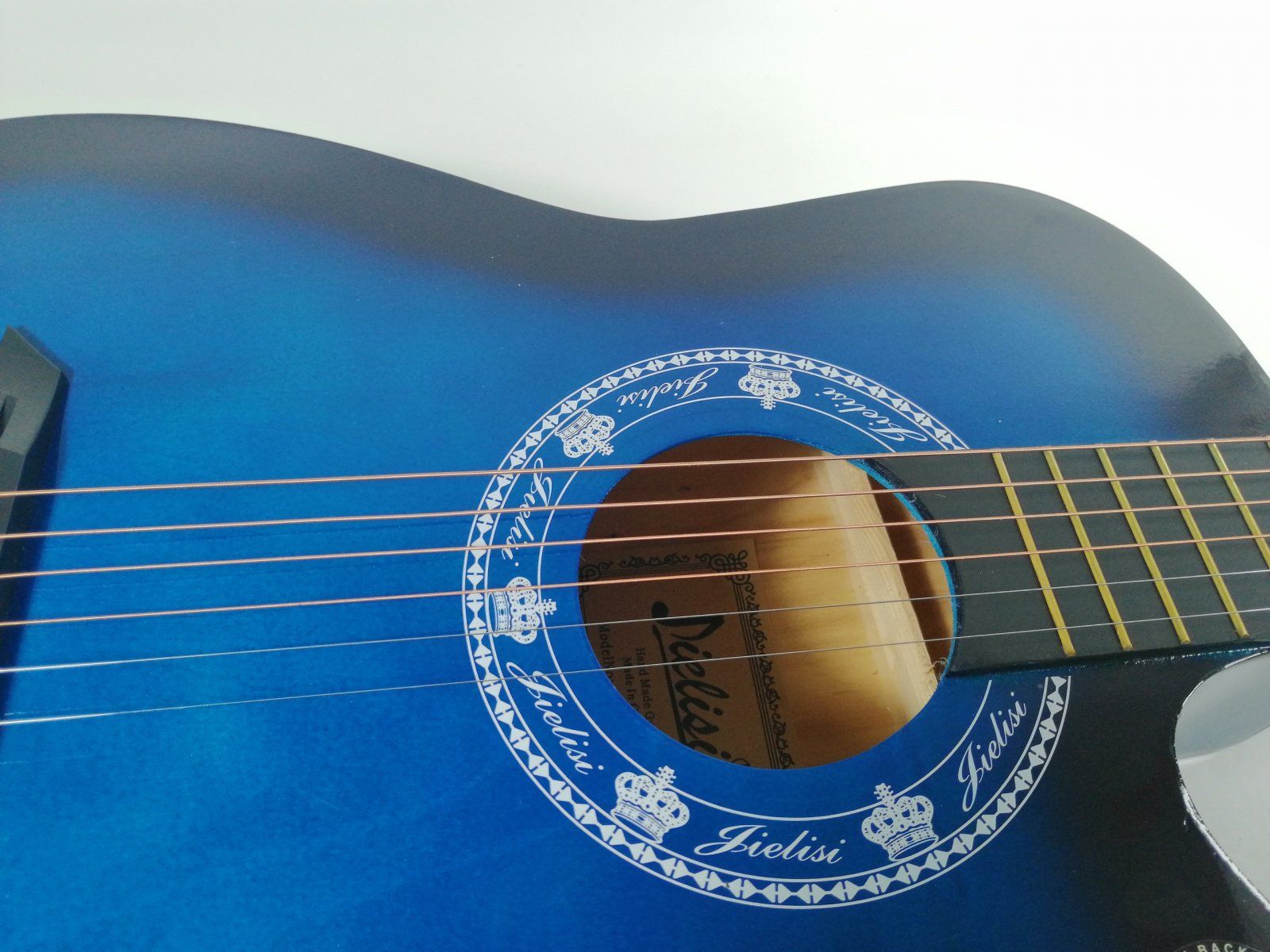 Chitara clasica din lemn, Cutaway Country Blue, 95 cm, albastru