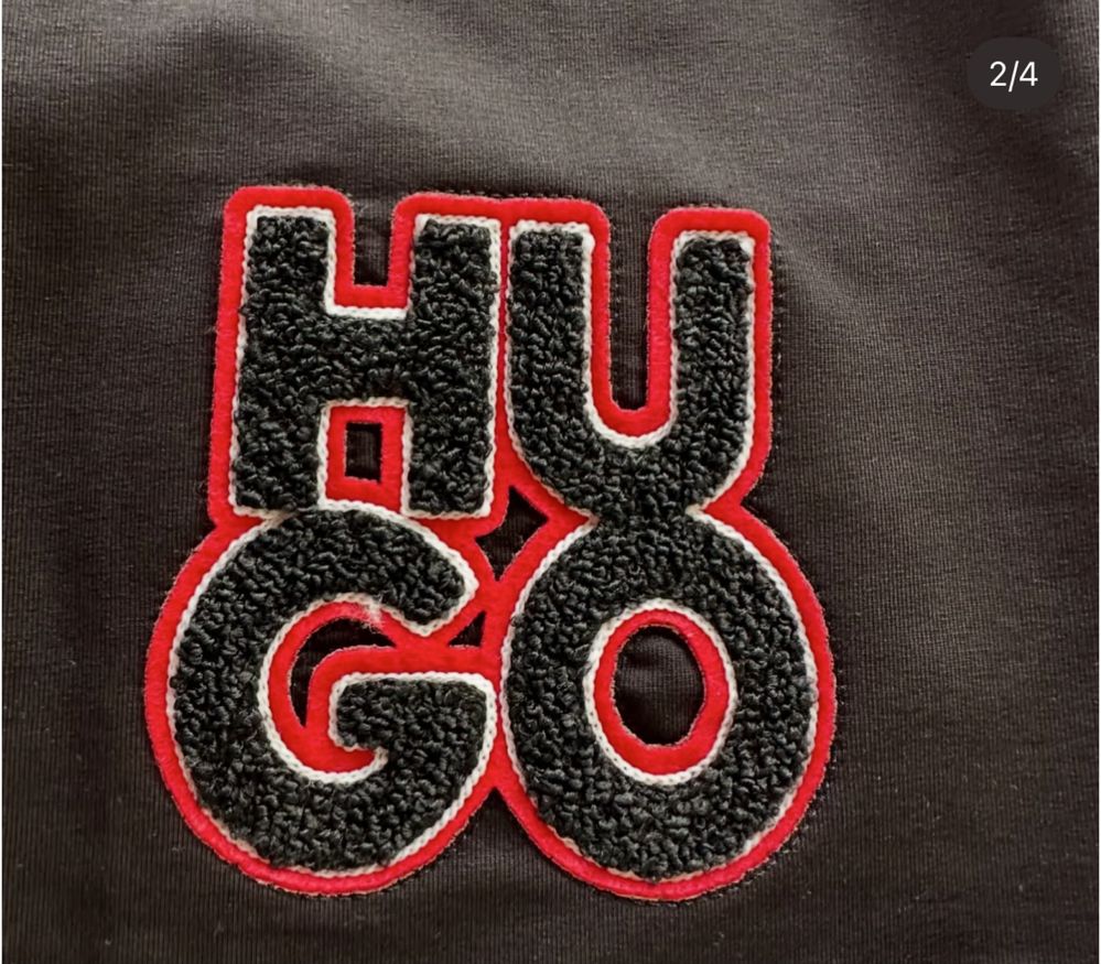 Мъжки,памучни,черни къси панталонки Hugo BOSS с бродирано лого