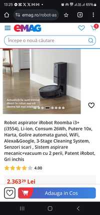 Robot aspirator iRobot Roomba i3+ (i3554), Li-ion, Consum 26Wh