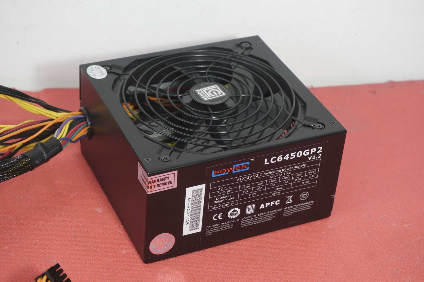 Захранване LC Power 450W 80+ / 8pin CPU, 8 + 6pin PCIe / вкл ДДС