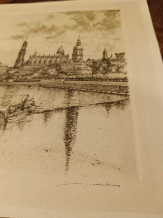 Прекрасен офорт на германския график Albin Mildner – ок. 1930 г.