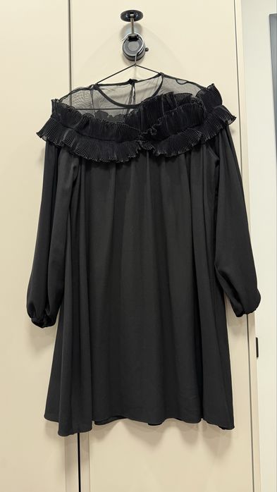 Черное свободное платье