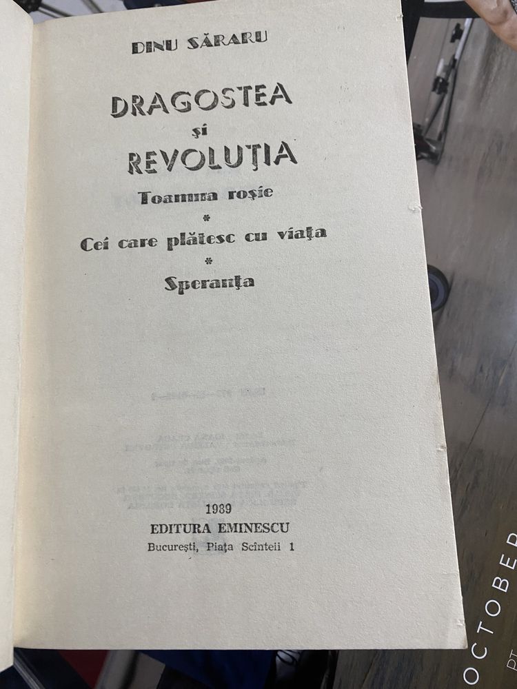 Dinu Săraru- Dragostea și revoluția-ed. Eminescu-1989