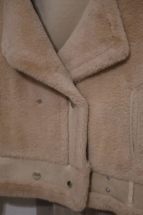 плюшено палто от овча кожа