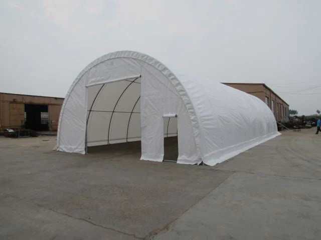 Hala-hale Semirotunda 720g/m² PVC IGNIFUG- alb si verde GM