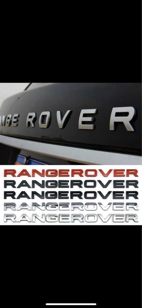 Set litere scris gry/negru emblema capota  Land Rover Range Sport